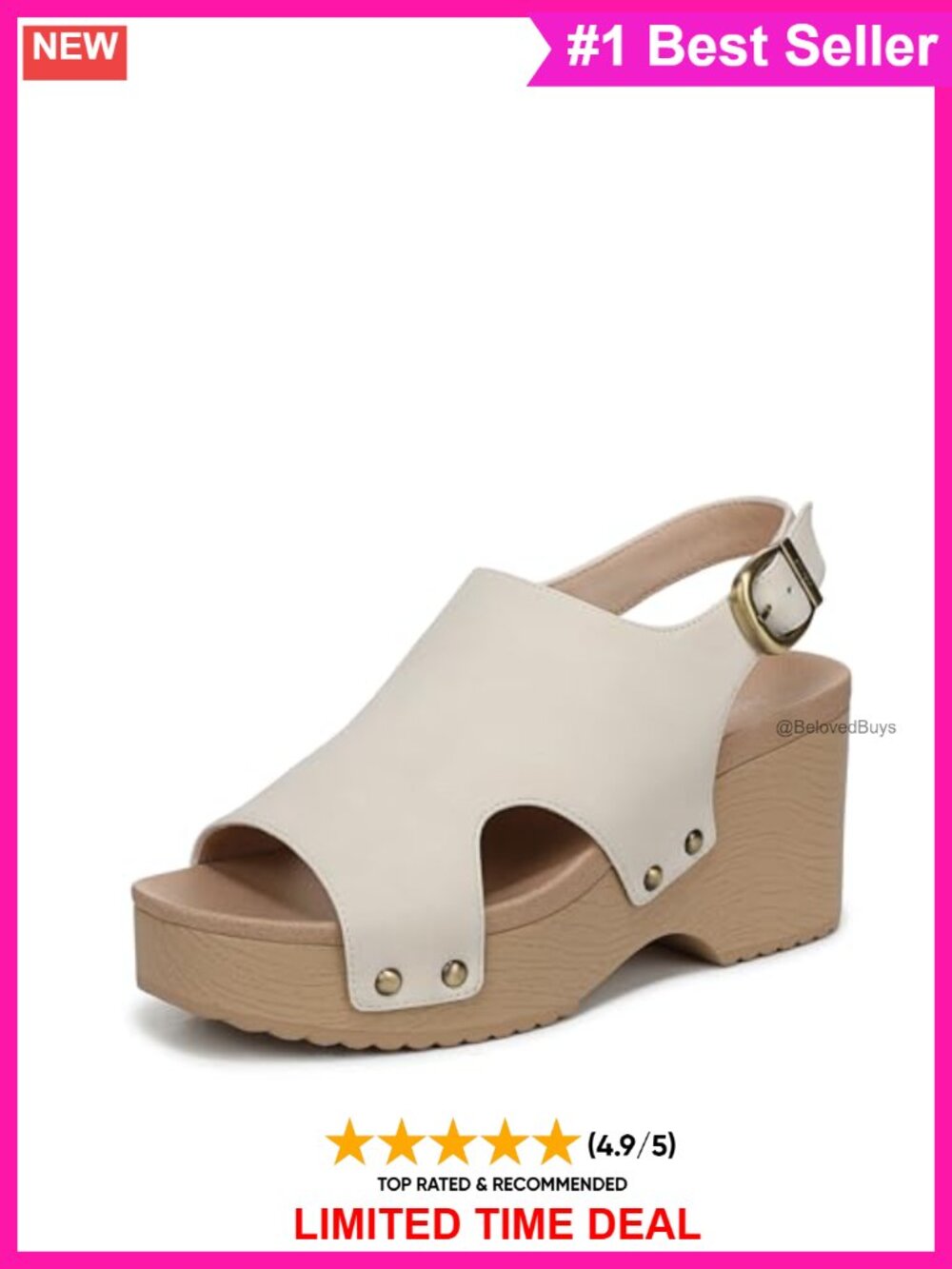 Women's Wrenlee Block Heel Slingback Wedge Sandal Faux Leather Platform